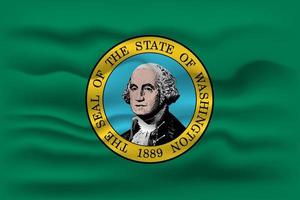 agitando bandiera di il Washington stato. vettore illustrazione.