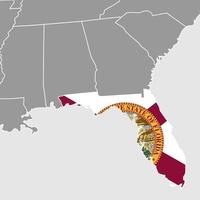 Florida stato carta geografica con bandiera. vettore illustrazione.