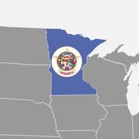 Minnesota stato carta geografica con bandiera. vettore illustrazione.