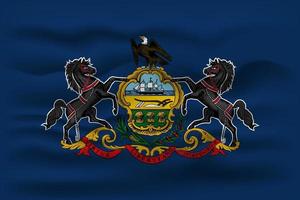 agitando bandiera di il Pennsylvania stato. vettore illustrazione.