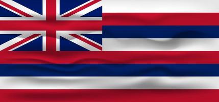 agitando bandiera di il Hawaii stato. vettore illustrazione.
