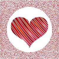 rosso cuore e poco cuori intorno a. san valentino giorno sfondo con molti cuori su un' bianca sfondo. simbolo di amore elemento per nozze modello. vettore