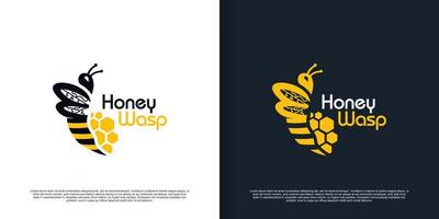 miele ape logo modello design con creativo concetto premio vettore
