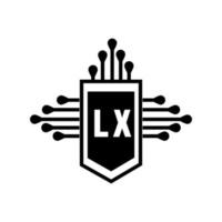 lx lettera logo design.lx creativo iniziale lx lettera logo design . lx creativo iniziali lettera logo concetto. vettore