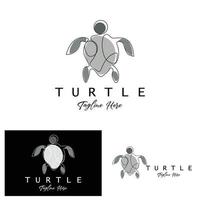 illustrazione del logo della tartaruga marina protetta icona animale marino anfibio, identità aziendale del marchio vettoriale