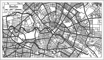 Berlino Germania città carta geografica nel nero e bianca colore. vettore