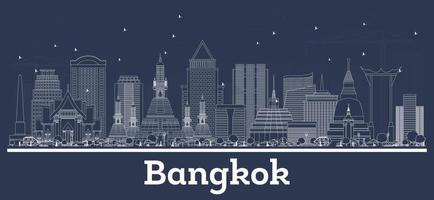 schema bangkok Tailandia città orizzonte con bianca edifici. vettore