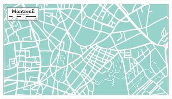 montreil Francia città carta geografica nel retrò stile. schema carta geografica. vettore illustrazione.