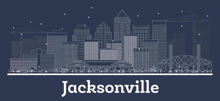 schema Jacksonville Florida città orizzonte con bianca edifici. vettore