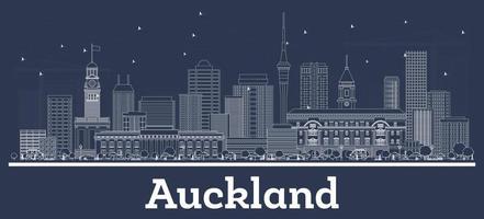 schema Auckland nuovo Zelanda città orizzonte con bianca edifici. vettore