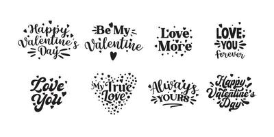 impostato di lettering per San Valentino giorno celebrazione vettore