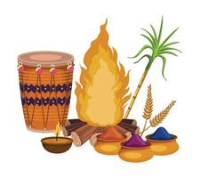 celebrazione del festival lohri vettore