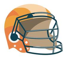 casco arancione da football americano vettore