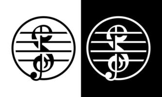 musica logo o musicale punteggi simbolo vettore