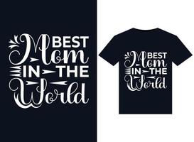 migliore mamma nel il mondo illustrazioni per pronti per la stampa magliette design vettore