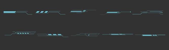 fantascienza digitale interfaccia elementi hud confine Tech vettore
