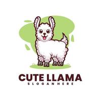 carino lama logo design vettore