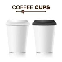 3d caffè carta tazza vettore. collezione 3d caffè tazza modello. isolato illustrazione vettore