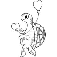 tartaruga nel amore con cuore vettore