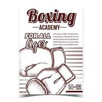 boxe accademia creativo pubblicità manifesto vettore