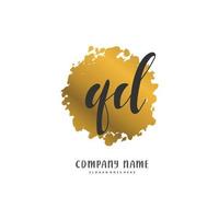 qd iniziale grafia e firma logo design con cerchio. bellissimo design manoscritto logo per moda, squadra, nozze, lusso logo. vettore