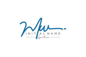 iniziale mw firma logo modello vettore. mano disegnato calligrafia lettering vettore illustrazione.