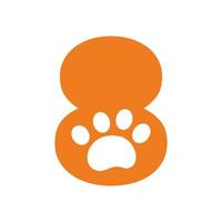lettera 8 animale domestico cura logo, cane logo design vettore cartello e simbolo modello