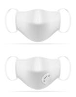 set maschera respiratoria respiratoria bianca medica vettore