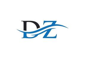 acqua onda dz logo vettore. swoosh lettera dz logo design per attività commerciale e azienda identità vettore