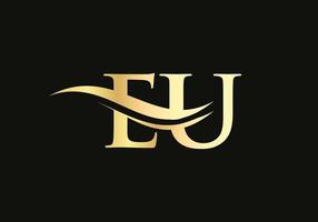 moderno Unione Europea logotipo per lusso marchio. iniziale Unione Europea lettera attività commerciale logo design vettore