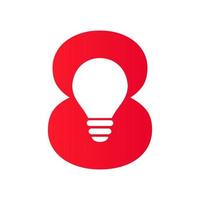 lettera 8 elettrico logo combinare con elettrico lampadina icona vettore modello. leggero lampadina logotipo cartello simbolo