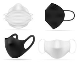 set maschera respiratoria medica vettore