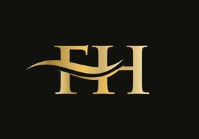 iniziale monogramma lettera fh logo design vettore. fh lettera logo design con moderno di moda vettore