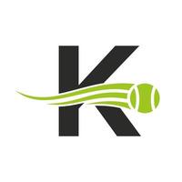 lettera K tennis club logo design modello. tennis sport accademia, club logo vettore
