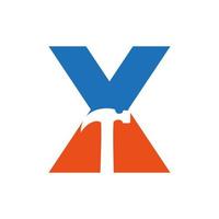 lettera X martello logo concetto per costruzione, la lavorazione del legno azienda riparazione simbolo vettore modello