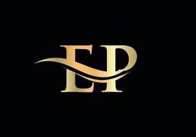 elegante e elegante ep logo design per il tuo azienda. ep lettera logo. ep logo per lusso marchio. vettore