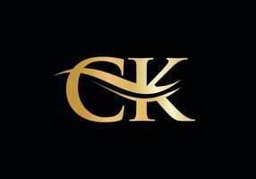 monogramma lettera ck logo design vettore. ck lettera logo design con moderno di moda vettore