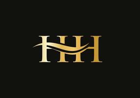 iniziale monogramma lettera hh logo design vettore. hh lettera logo design con moderno di moda vettore