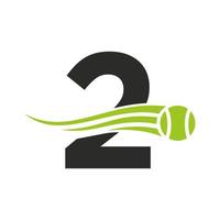 lettera 2 tennis club logo design modello. tennis sport accademia, club logo vettore
