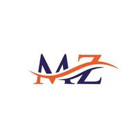 iniziale mz lettera connesso logo vettore modello. swoosh lettera mz logo design. mz logo design vettore
