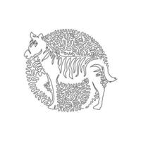 singolo Riccio uno linea disegno di zebra notoriamente a righe astratto arte. continuo linea disegnare grafico design vettore illustrazione di zebra strisce unico per icona, simbolo, azienda logo, parete arredamento