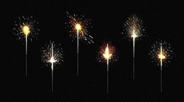 Bengala fuoco impostare, sparkler luci per festa vettore