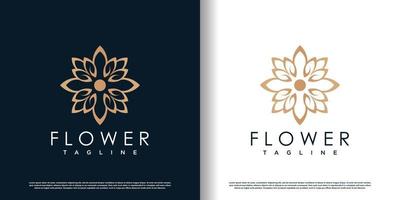 design del logo floreale con vettore premium di concetto creativo