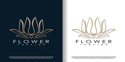 design del logo floreale con vettore premium di concetto creativo