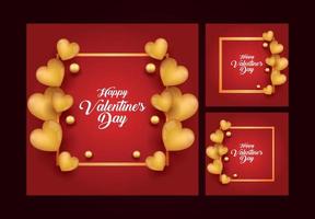 14 febbraio San Valentino giorno saluto carta sociale media modello vettore