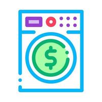 i soldi riciclaggio lavaggio macchina icona vettore schema illustrazione
