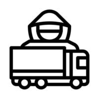 autista camion concetto icona vettore schema illustrazione