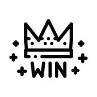 vincitore corona scommesse e gioco d'azzardo icona vettore illustrazione