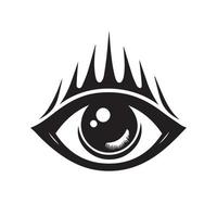 occhio vettore icona. nero e bianca isolato occhio. grafico design. orologio emblema. moda logo.