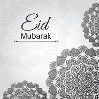 eid mubarak carta con whtie mandala modello sfondo vettore